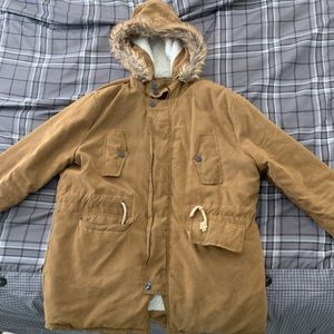 Tan Fur Hooded Parka